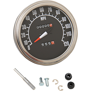 5" MPH FL-Style 1:1 Speedometer -  '68-'84 Black Face DS-243861