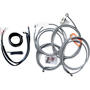 La Choppers Handlebar Cable/Brake Line Kit - Complete - 18" - 20" Ape Hanger Handlebars - Stainless LA-8053KT2-19