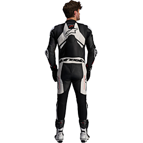 GP Plus v4 Sprint 1-Piece Leather Suit - Black/Red Fluo/White - US 38 / EU 48 3150225-1231-48