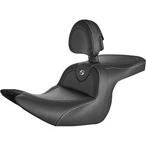 Saddlemen Roadsofa™ Carbon Fiber Seat - Carbon Fiber Weave - With Backrest H18-07-185BR