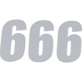 SX Plate Number - #6 - White - 4" 45-14-6