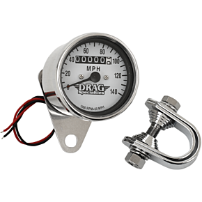 2.4" MPH Mini LED Mechanical Speedometer/Indicators - Chrome Housing - White Face - 1:1 DS-244134