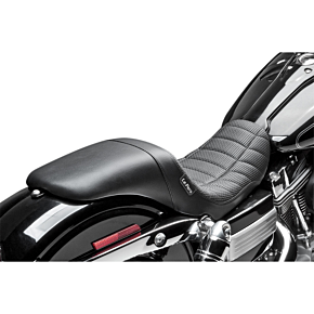 Le Pera Daytona Sport Seat - Flat Track Stitch - Black - Dyna LK-512TRKPT