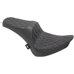Drag Specialties Predator III Seat - Double Diamond - Silver Stitching 0802-1360