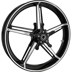 Wheel with Hub/Adapter - Factory 24 - Front - Black/Contrast Cut - 19x3.25 91-653
