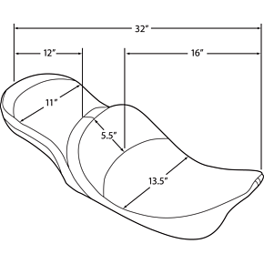 Low Touring Seat - Mild Stitched - Driver's Backrest 0801-1103