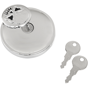 Gas Cap - Non-Vented Skull Locking - Chrome 0703-0689