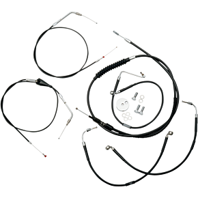La Choppers Handlebar Cable/Brake Line Kit - 18" - 20" Ape Hanger Handlebars - Black Vinyl LA-8005KT-19B