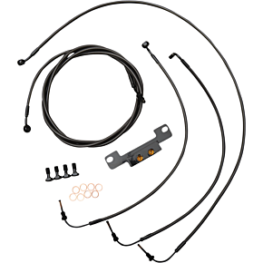Handlebar Cable/Brake Line Kit - Stock Ape Hanger Handlebars - Midnight LA-8056KT-08M