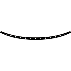 Memphis Shades Windshield Trim - Black - Dish - FLH '14+ MEB0972