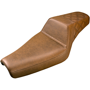 Saddlemen Step Up Seat - Rear Lattice Stitched - Brown - XL  with 3.3 Gallon Tanks