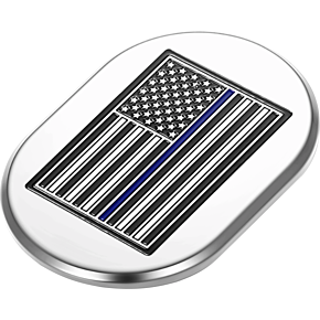Antenna Cover - Left Rear Fender - Blue Line American Flag - Chrome FD70-AC-SS-LT