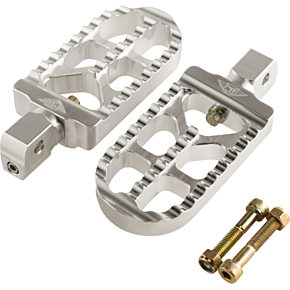 Serrated Footpegs - Silver- Long 08-56-8