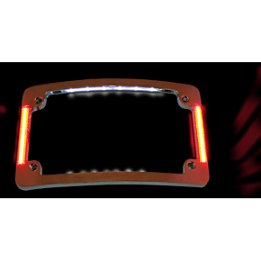 Tri-Radius License Plate Frame w Flushmount LEDs - Chrome TF06-C