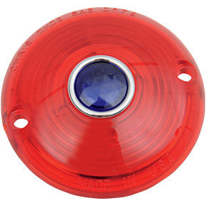 Turn Signal Lens - '63-'85 FL - Red with Blue Dot DHD3RB