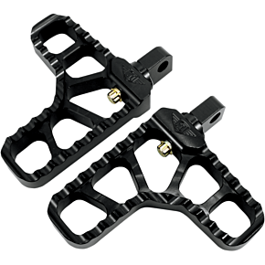 Adjustable Serrated Footpegs - With Heel -  Black 08-62-1B
