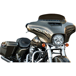 Memphis Shades Windshield Trim - Black - Holes - FLH '96-'13 MEB0947