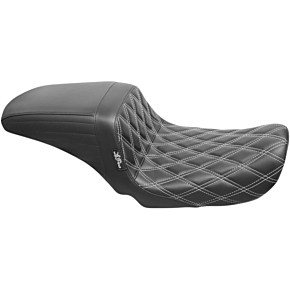 Le Pera Kickflip Seat - Double Diamond w/White Stitching - Black - FXD '06-'17 LK-591DDW