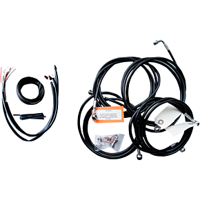 La Choppers Handlebar Cable/Brake Line Kit - Complete - 18" - 20" Ape Hanger Handlebars - Black Vinyl LA-8053KT2-19B