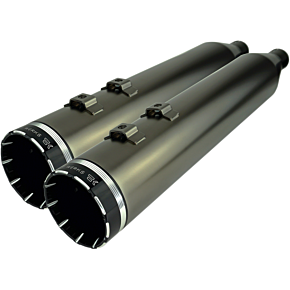 Khrome Werks 4.5" Mufflers for Touring - Smoked Khrome with Tracer 202650