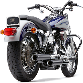 Cobra 3" Neighbor Hater Mufflers for '91-'17 Dyna - Black 6045B
