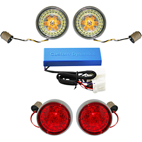 Custom Dynamics Full Bullet Turn Signal Conversion Kit  - Chrome PB-HD-BB-C