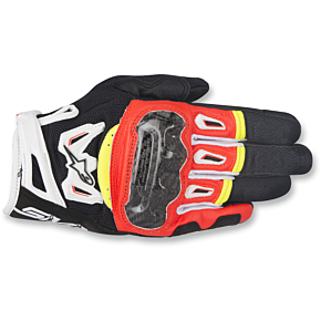 Alpinestars SMX-2 Air Carbon V2 Gloves - Black/Red/White/Yellow - Medium