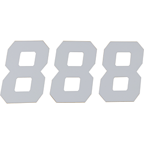 Race Number Plate - #8 - White - 6" 45-36-8