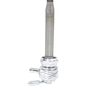 Round Fuel Valve - Flamed Chrome - 22mm 1311-CF