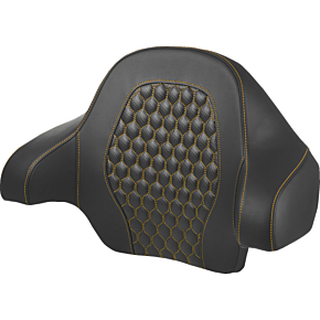 Tour Pack Backrest Pad - Honeycomb - Gold Stitching - FL '14-'24 814-07-19007