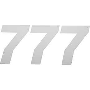 Race Number Plate - #7 - White - 4" 45-34-7