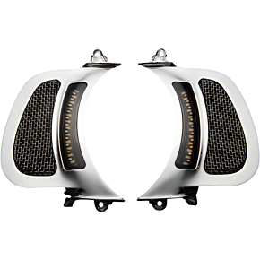 Custom Dynamics LED Vent Insert - Amber/White - Chrome w/ Stainless Mesh CD-RG-V-AW2-C