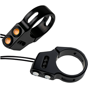 Rat Eye LED Turn Signals - 39 mm - Black 05-200-1B