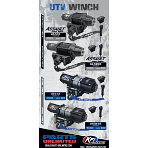 U45W-R2 UTV Winch - 4500 lb - Steel Cable - Wide U45W-R2