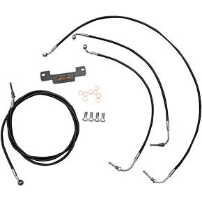 La Choppers Handlebar Cable/Brake Line Kit - 15" - 17" Ape Hanger Handlebars - Black Vinyl LA-8055KT-16B