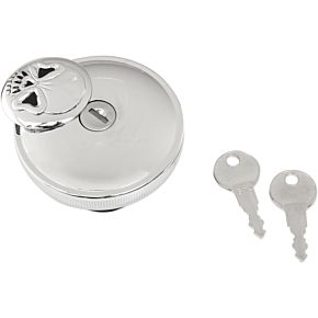 Gas Cap - Vented Skull Locking - Chrome 0703-0688