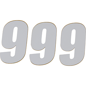 SX Plate Number - #9 - White - 4" 45-14-9