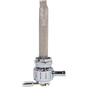 Round Fuel Valve - Grooved Chrome - 22mm 4311-CG