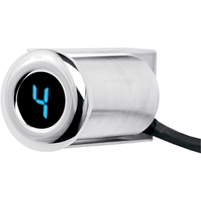 Auto Programming Gear Indicator - Fairing Flush Mount - Chrome - Blue Display PGR-1000-F