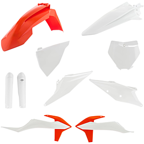 Acerbis Full Replacement Plastic Kit - White/Orange - KTM - '19