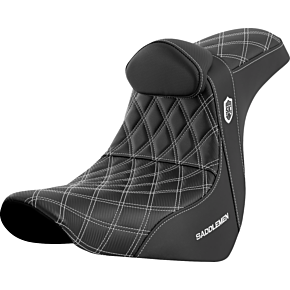 Pro Series SDC Performance Seat - w/ Backrest - White Stitch - FL/FX '18-'23 SC81829WHIRT