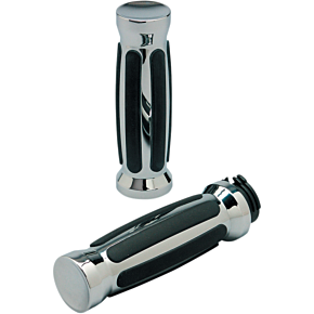 Proone Perfmfg Grips - Straight - Rubber - Cable - Chrome 490000