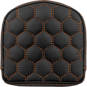 RoadSofa™ Sissy Bar Pad - Honeycomb - Orange Stitching 040849ORA