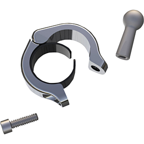 Ball Mount - Aluminum Clamp - 1-1/8" - 1-1/4" Handlebars - Chrome 50138