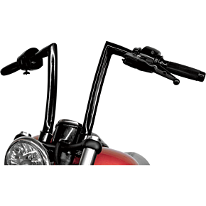 Todds Cycle Handlebar - Strip - FXS - 1-1/4" - 12" Rise - OEM Top Tree - Black 0601-2762