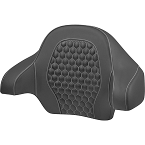 Tour Pack Backrest Pad - Honeycomb - White Stitching - FLH/FLT '14-'24 814-07-19006