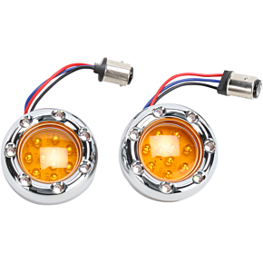 LED Light Kit for Factory Turn Signal Housing - Amber/White - Chrome 12-757