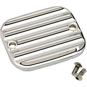 Joker Machine Master Cylinder Cover - Brake - Front - Finned - Chrome 951019-3