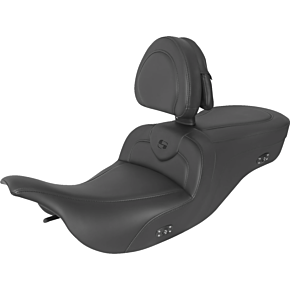 Heated RoadSofa™ Seat - With Backrest - Black W/Black Stitching 897-07-187BRHCT