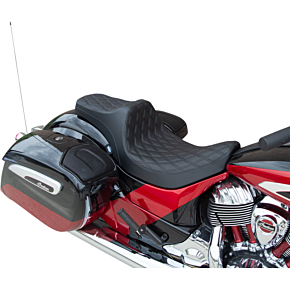 Drag Specialties Predator III Seat - Double Diamond - Black - Vinyl 0810-2262